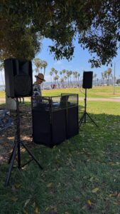 Professional DJ setup for outdoor event in San Diego